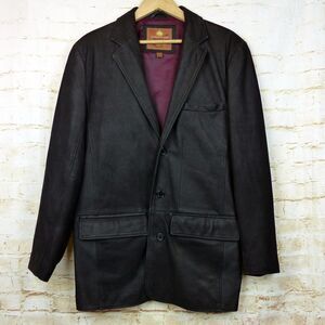 The Territory Ahead Pebbled Leather Jacket Mens S Black 3 Button Pockets VTG